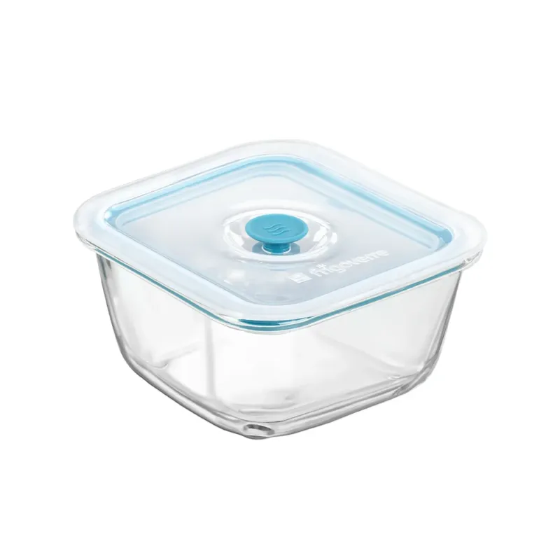 14x14 cm - Bormioli Rocco Frigoverre Smart Contenitore Per Alimenti Quadrato Con Valvola Salva Freschezza In Vetro Nuova Collezione