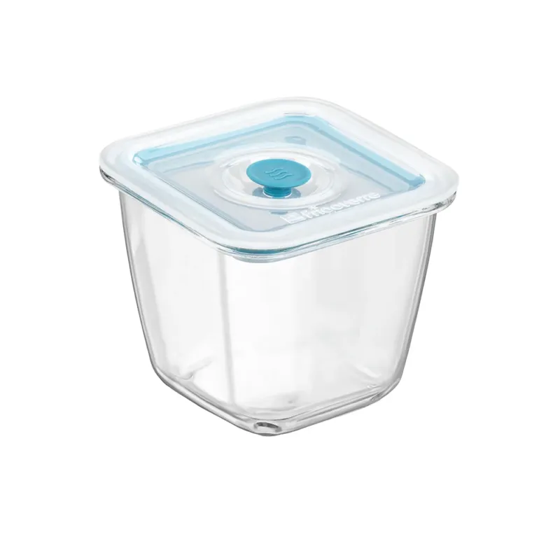 12x12 cm - Bormioli Rocco Frigoverre Smart Contenitore Per Alimenti Quadrato Alto Con Valvola Salva Freschezza In Vetro Economico