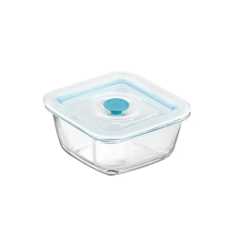 12x12 cm - Bormioli Rocco Frigoverre Smart Contenitore Per Alimenti Quadrato Con Valvola Salva Freschezza In Vetro Professionale