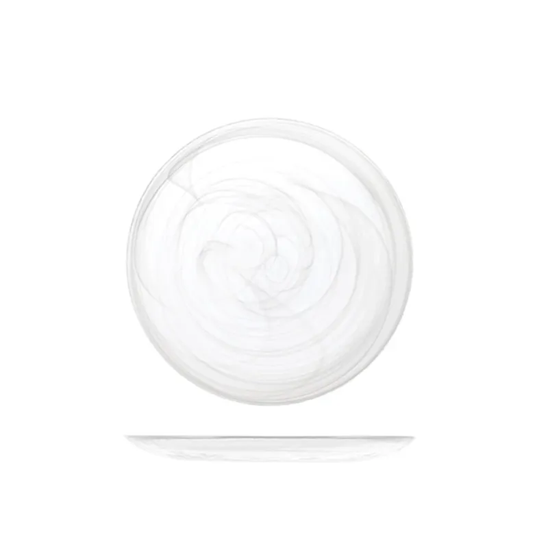 Novità 21 cm - H&H Alabastro Piatto Frutta In Vetro - Set 6 Pz
