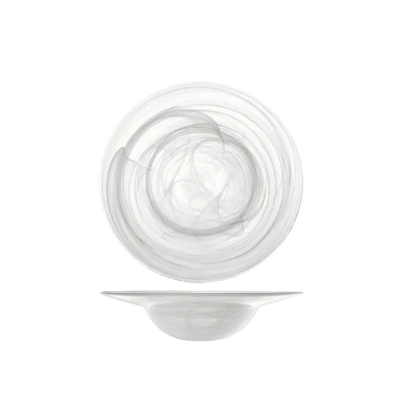 23.5 cm - H&H Alabastro Piatto Pasta In Vetro - Set 6 Pz Occasione Imperdibile
