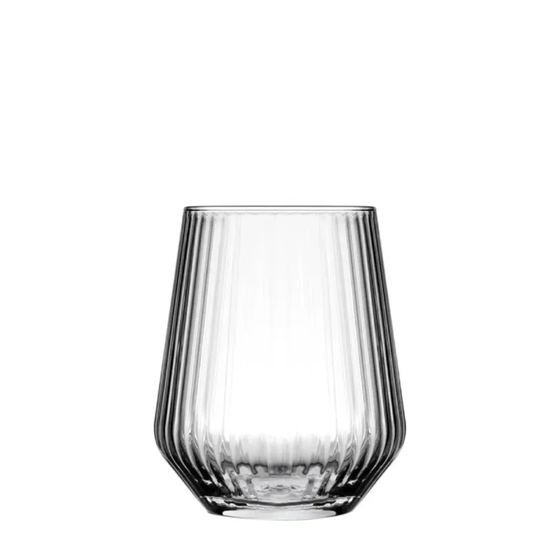 42.5 cl - Pasabahce Allegra Focus Bicchiere Acqua Effetto Ottico In Vetro - Set 6 Pz Saldi
