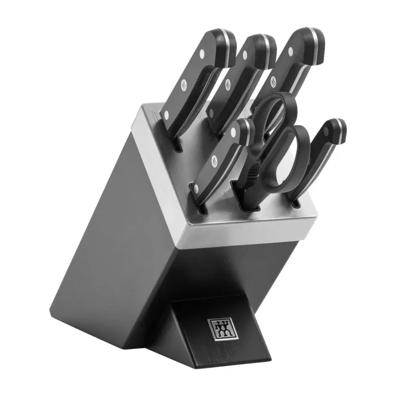 Professionale Zwilling Gourmet Set Coltelli Con Ceppo In Acciaio Inox - Set 7 Pz