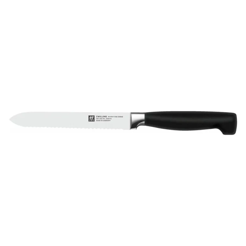 13 cm - Zwilling 4 Stars Coltello Universale Seghettato In Acciaio Inox Reso Gratuito