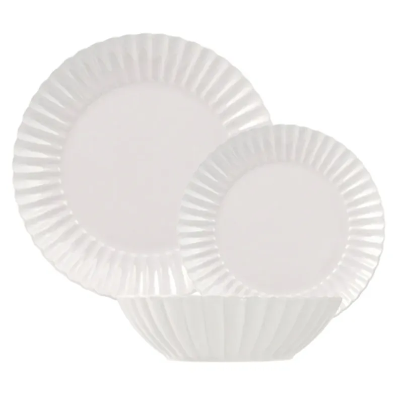 Popolare H&H Lotus Servizio Piatti In Stonware - Set 18 Pz