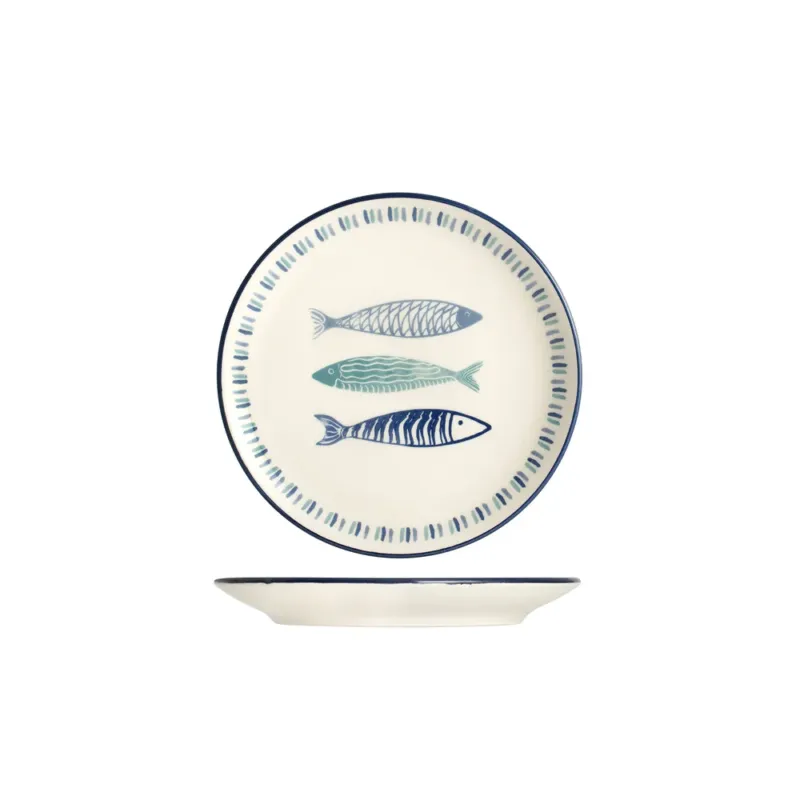 19.5 cm - H&H Sardinas Piatto Frutta In Stoneware - Set 6 Pz Offerta Del Giorno
