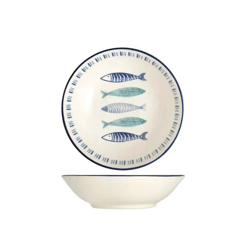 Vendita Finale 20.5 cm - H&H Sardinas Piatto Fondo In Stoneware - Set 6 Pz