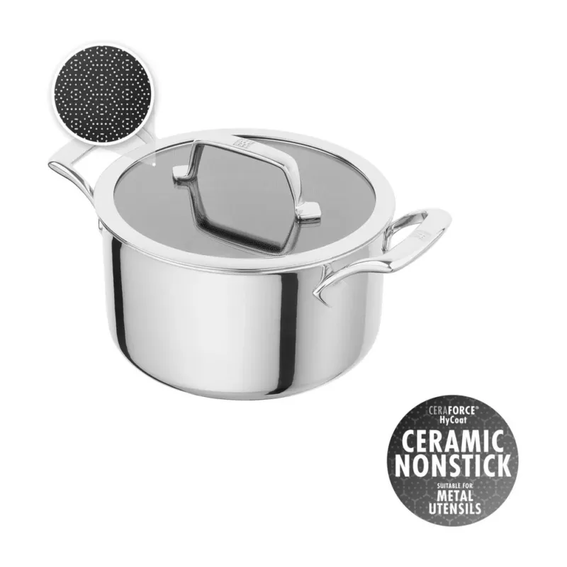 Compra Adesso Zwilling Peak Pentola Alta Antiaderente Con Coperchio In Acciaio Inox Con Rivestimento Ceraforce Hycoat