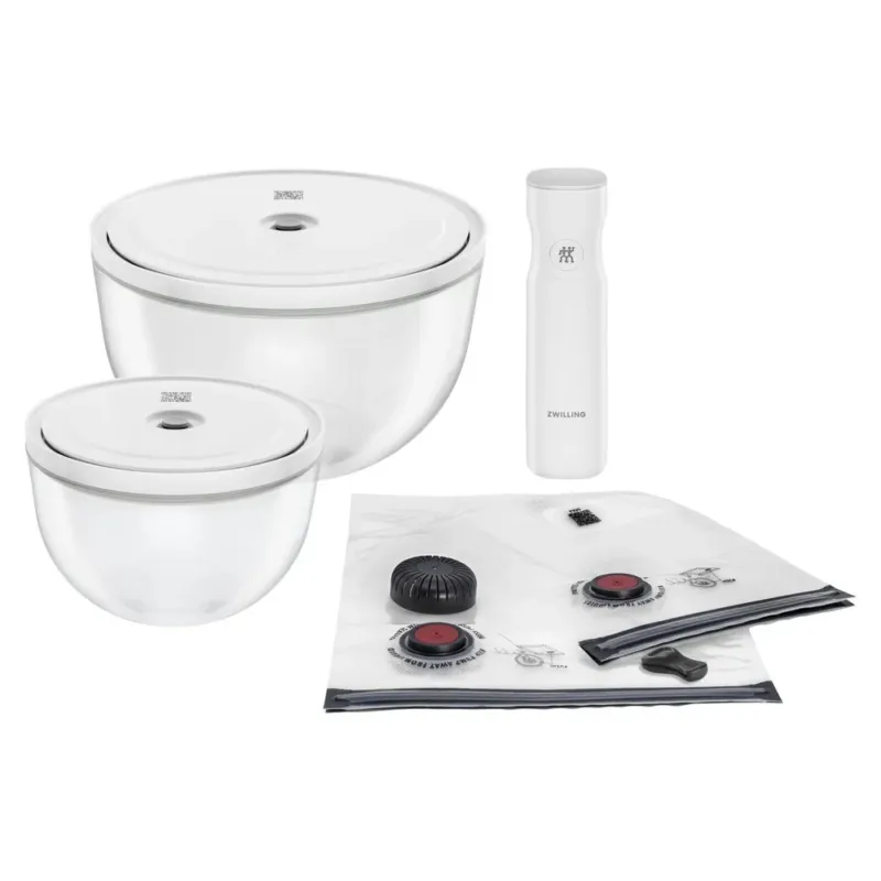 Spedito Oggi Zwilling Fresh & Save Kit Sottovuoto Con Contenitori In Vetro e Pompetta Per Sottovuoto - Set 9 Pz