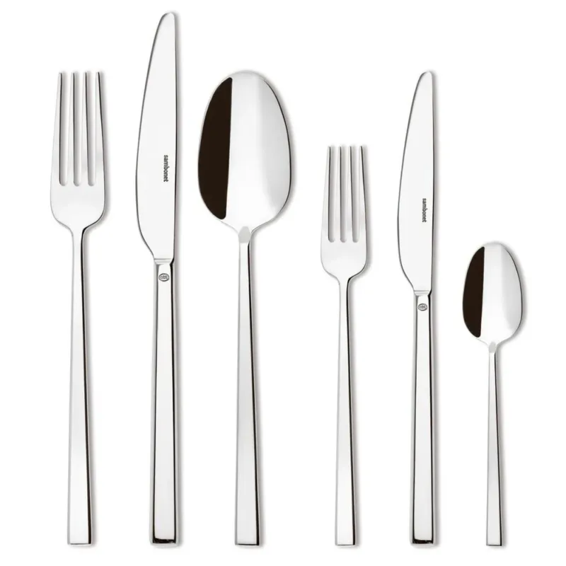 Esclusivo Sambonet Rock Servizio Posate In Acciaio Inox - Set 36 Pz