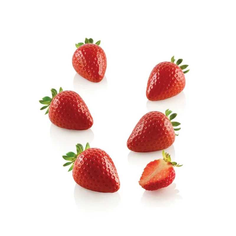 15 Forme - Silikomart Fragola 30 Stampo Dolci Frutta Realistica In Silicone Cutter Incluso Più Venduto