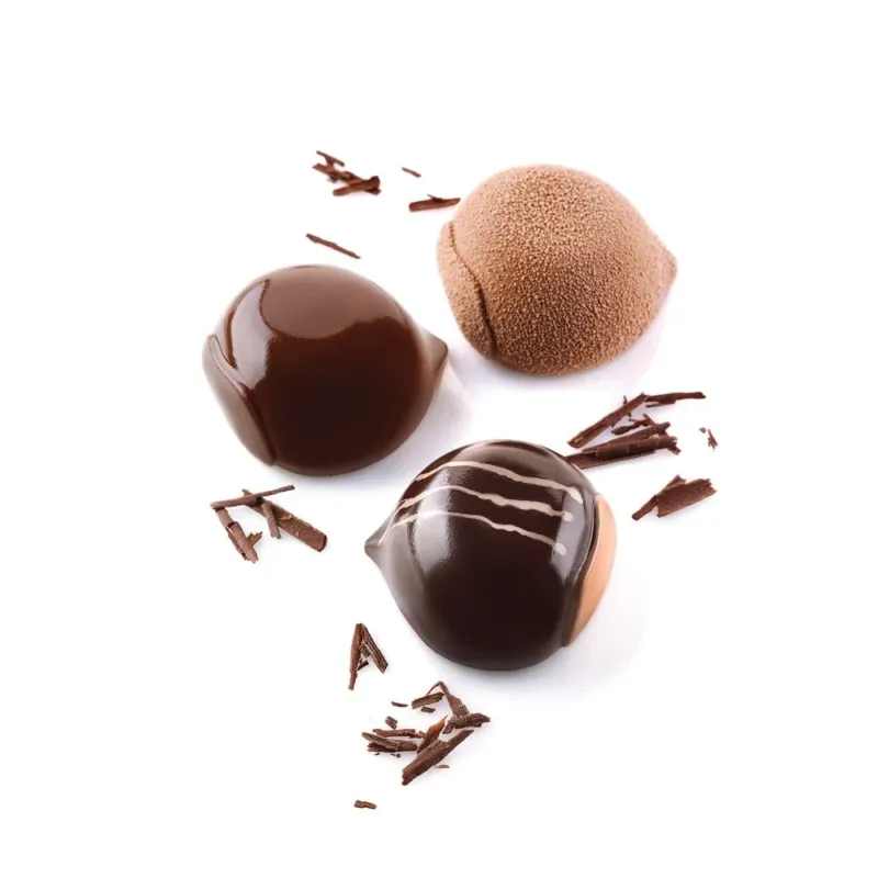 Quantità Limitata 6 Forme - Silikomart Marron Glacè 110 Stampo Dolci Frutta Realistica In Silicone Cutter Incluso