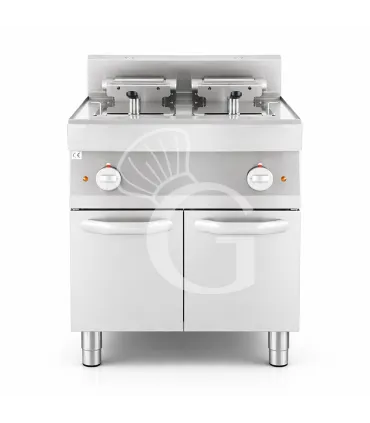 Friggitrice Industriale elettrica su armadio chiuso 2 vasche 10 LT + 10 LT 15 Kw Trifase - SECONDA SCELTA Nuovo Arrivo
