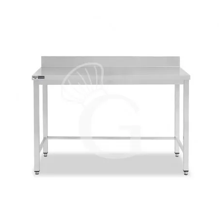 Tavolo inox con alzatina L 1200 mm x P 800 mm x H 965 mm - SECONDA SCELTA Prezzo Ridotto