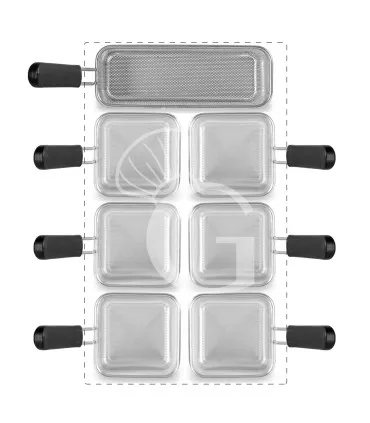 Novità Set di cestelli cuocipasta - 6x GN1/4 + 1x GN2/8 H 160mm - acciaio inox compatibile con SCP1V90G, SCP2V90G, SCP2V90E, SCP1V90E