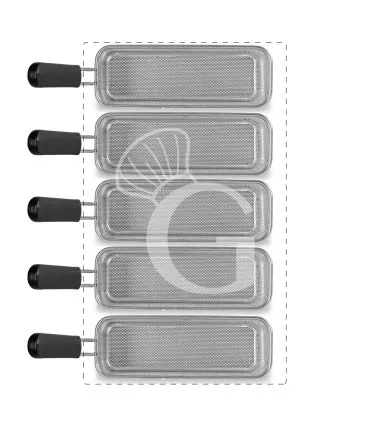 Saldi Set di cestelli cuocipasta - 5x GN2/8 - H 160mm - acciaio inox compatibile con SCP1V90G, SCP2V90G, SCP2V90E, SCP1V90E