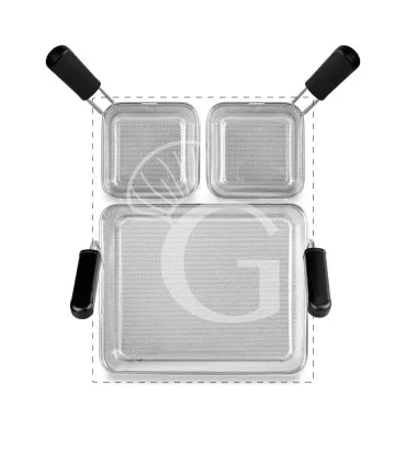 Saldi Set di cestelli cuocipasta - 1x GN1/2 + 2x GN1/6 H 200mm - acciaio inox compatibile con SCP1V70G, SCP2V70G, SCP2V70E, SCP1V70E