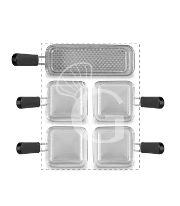 Set di cestelli cuocipasta - 4x GN1/4 + 1x GN2/8 H 160mm - acciaio inox compatibile con SCP1V70G, SCP2V70G, SCP2V70E, SCP1V70E Promo Stagionale
