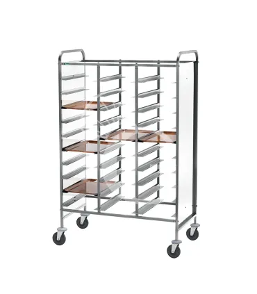 Occasione Carrello portavassoi con telaio rinforzato e sponde in perfex bianco per 30 vassoi GN1/1 - L 1100 x P 620 x H 1750 mm