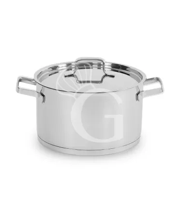 Casseruola professionale alta con coperchio in acciaio inox diametro 240 mm x H 140 mm 8,5 LT Prezzo Scontato
