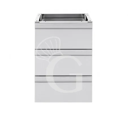 Cassettiera in acciaio inox da agganciare al tavolo, dotata di 3 cassetti, L 400 x P 685 x H 580 mm Spedizione Espresso