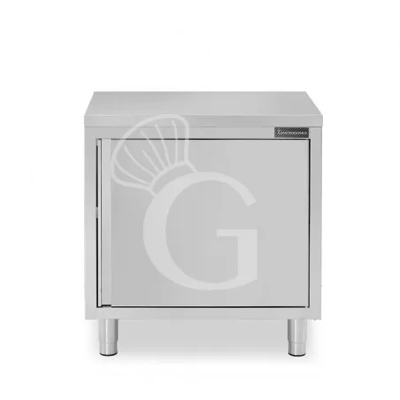 Tavolo armadiato inox con 1 porta battente, L 900 mm x P 700 mm x H 850 mm Consegna Rapida