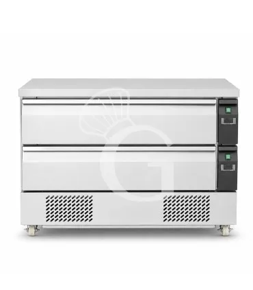 Cassettiera doppia refrigerata con ruote, 6xGN1/1, conversione di temperatura da negativa a positiva, due unità refrigeranti Occasione