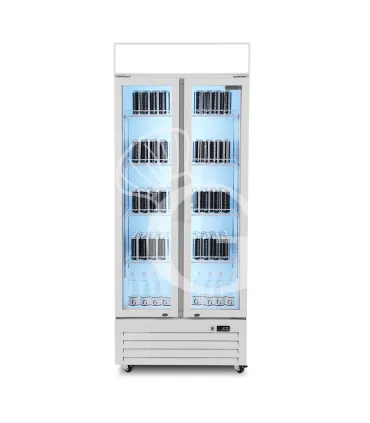 Economico Frigo bibite ventilato 2 porte battenti con canopy 590 LT 2°C/+10°C colore bianco