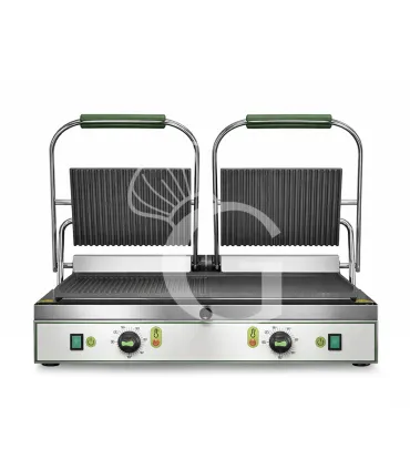Piastra per panini doppia in ghisa - superiore rigata inferiore liscia e rigata 3600W Bestseller