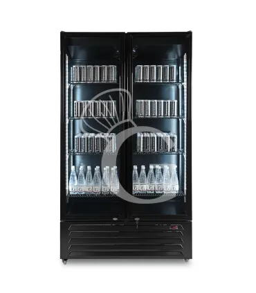 Popolare Frigo bibite ventilato 2 porte battenti 632 LT 2°C/+10°C colore nero