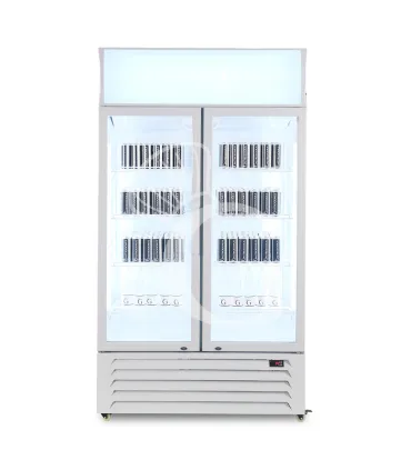 Consegna Rapida Frigo bibite ventilato 2 porte battenti con canopy 632 LT 2°C/+10°C colore bianco