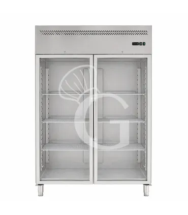 Armadio refrigerato ventilato monoblocco con porte vetro - temp. +0°C/+8°C - capacità 1300 LT Soddisfatti O Rimborsati