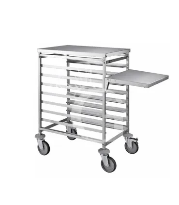 Offerta Del Giorno Carrello in acciaio per 8 cassette porta pasta fresca