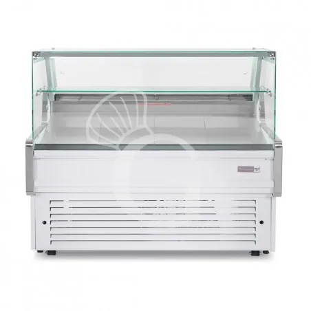 Offerta Banco refrigerato ventilato vetro dritto, 0°/+5°C, L 1805 mm, completo di luce, vetro intermedio e plexiglass posteriori