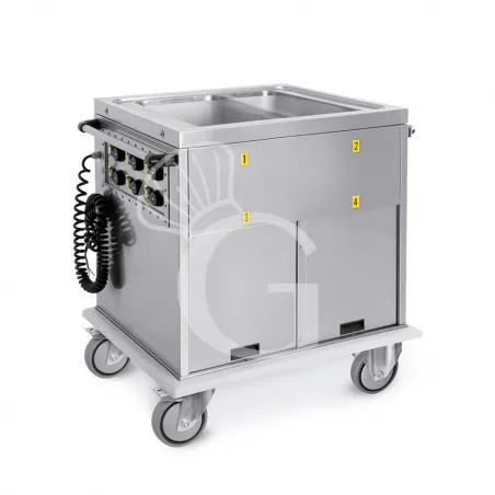 Carrello termico armadiato bagnomaria a temperatura differenziata per 2 bacinelle GN1/1 Economico