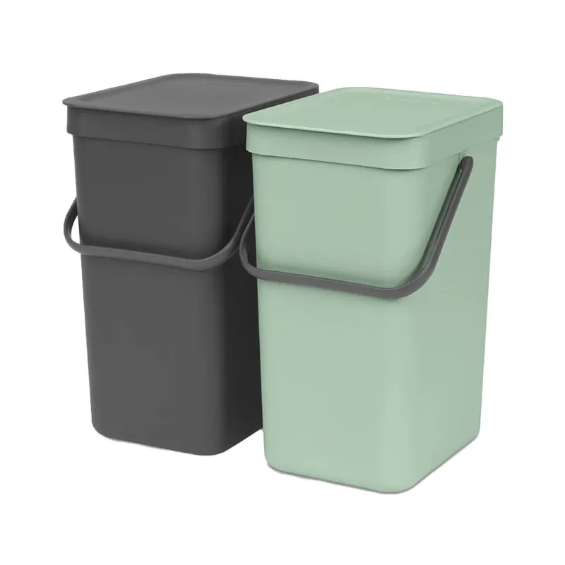 Subito Disponibile SORT & GO SET 2 PATTUMIERE 12L VERDE E GRIGIO