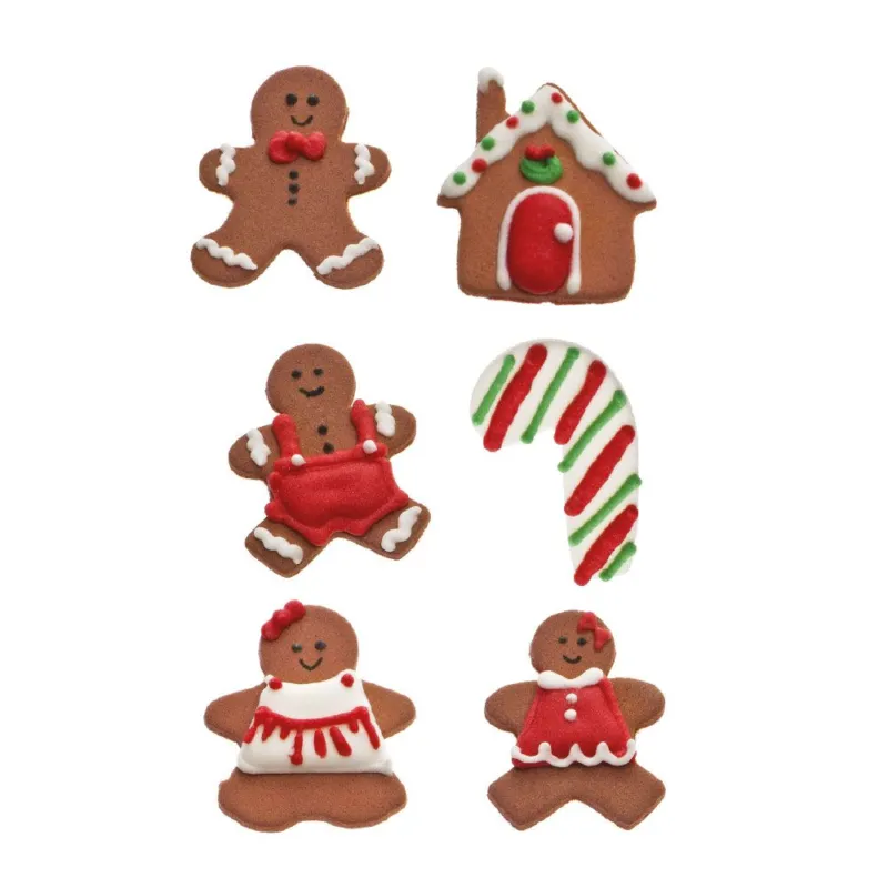 STENCIL GINGERBREAD IN ZUCCHERO 6 PZ Consegna Rapida