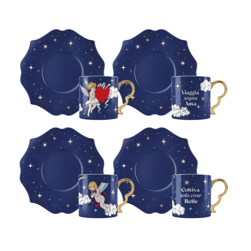 Bestseller CIELO STELLATO SET 4 TAZZINE E PIATTINO
