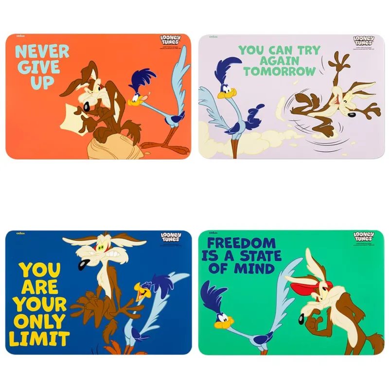 Bestseller BEEP BEEP&WILLY COYOTE SET 4 TOVAGLIETTE DECORI VARI 43,5X29 CM