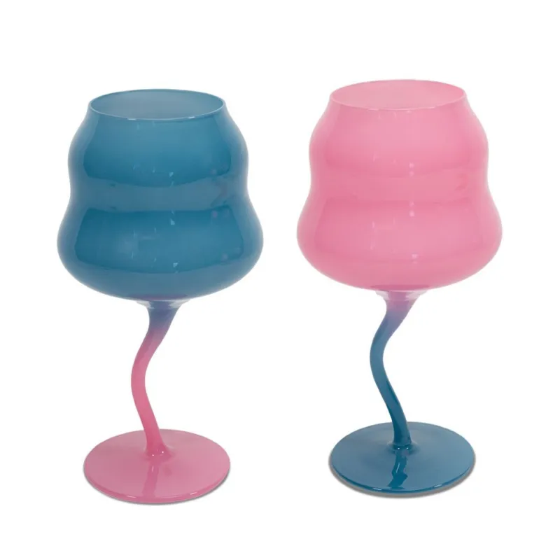 Economico SAMARCANDA SET 2 CALICI COCKTAIL ROSA-AZZURRO AZZURRO-ROSA 450ML
