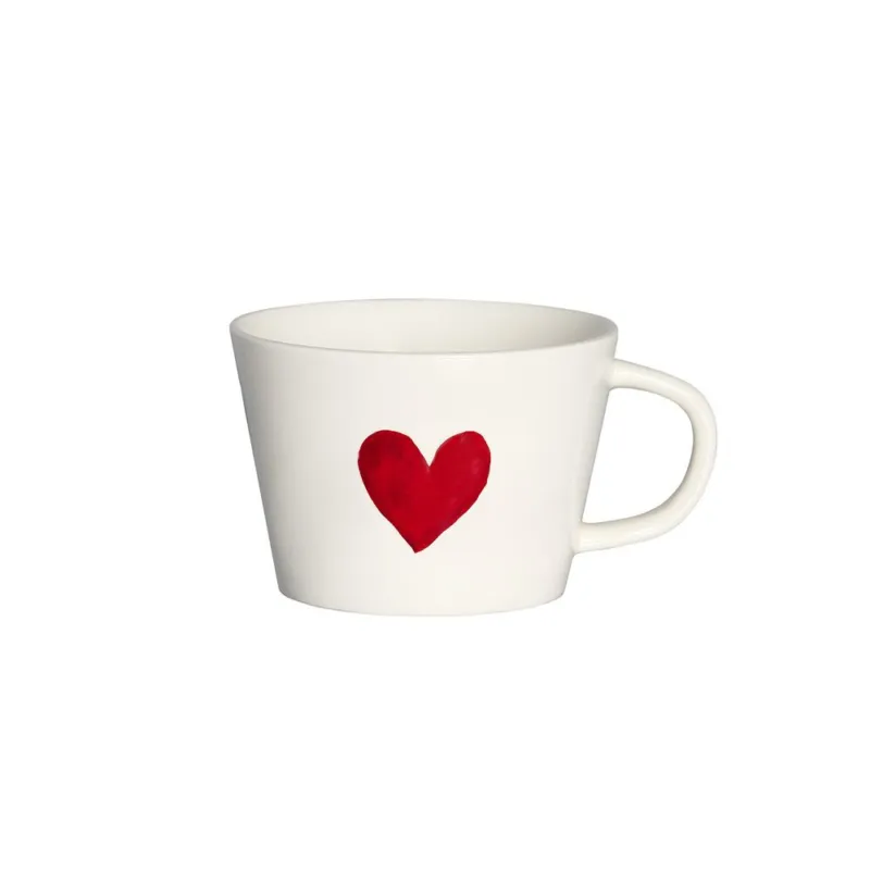 Non Perdere TAZZA COLAZIONE CUORE ROSSO ACQUERELLO