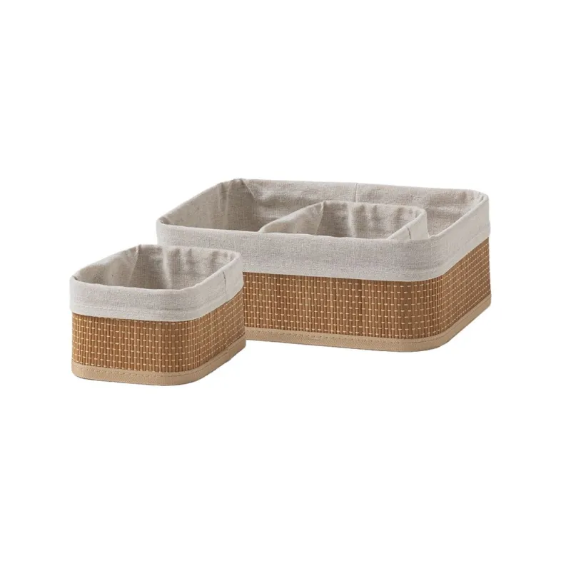 SET 3 CESTI PER BIANCHERIA IN BAMBU‘ ASSORTITO Offerta Lampo