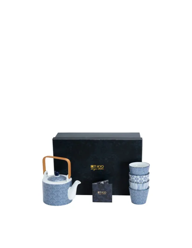 A Buon Prezzo TOKYO design studio Set da tè punti 0.8lt Cups Lines Star Dots Wave