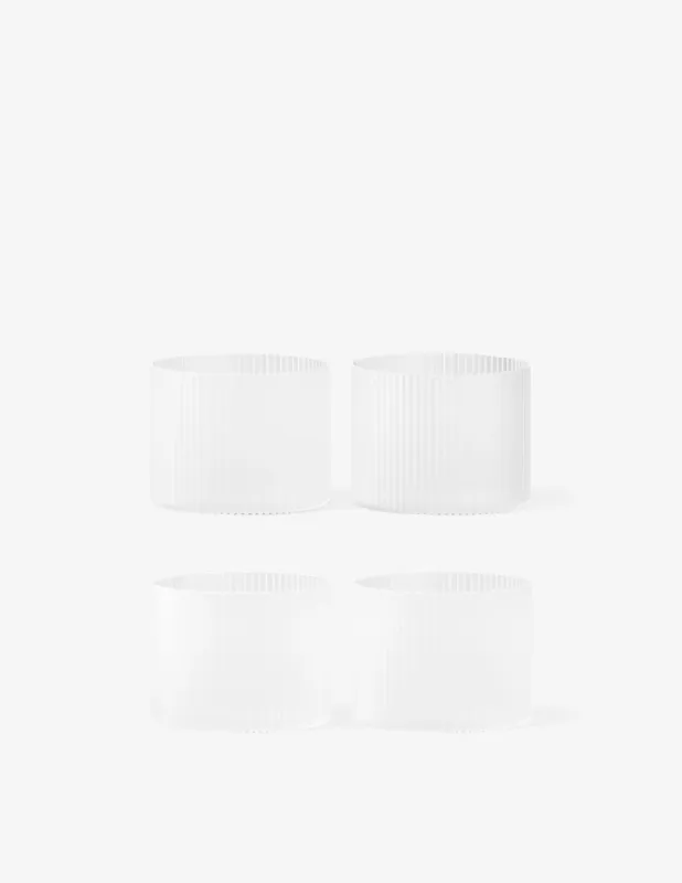 Ferm Living Ripple Bicchieri Bassi - Set 4 Pz - Satinati Offerta Lampo