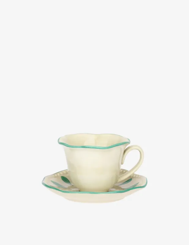 Rose&Tulipani Domitilla Tazza Caffè con piattino Prezzo Scontato