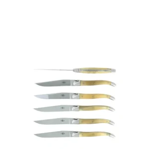 Compra Online Forge De Laguiole Set di 6 coltelli da tavola in acciaio inossidabile e corno