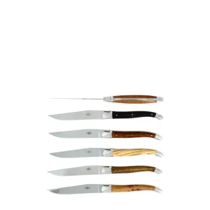 Forge De Laguiole Set di 6 coltelli da tavola in acciaio inossidabile e legno A Buon Prezzo