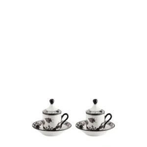 Spedito Oggi Ginori 1735 Set Caffè Per Due Oriente Italiano Albus