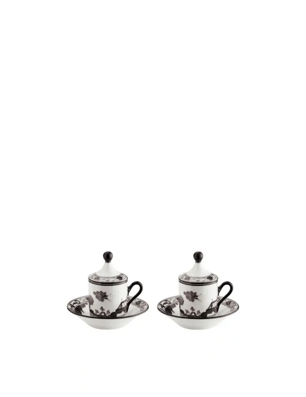 Spedito Oggi Ginori 1735 Set Caffè Per Due Oriente Italiano Albus