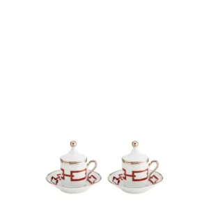 Affare Ginori 1735 Set Caffè Per Due Catene Scarlatto